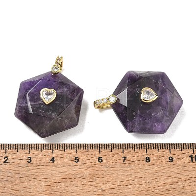 Natural Amethyst Faceted Pendants GG-CBA67BD-01G-M-1