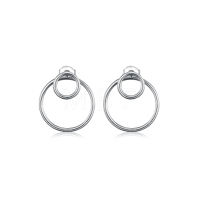 S925 Silver Circle Stud Earrings YG2463-1