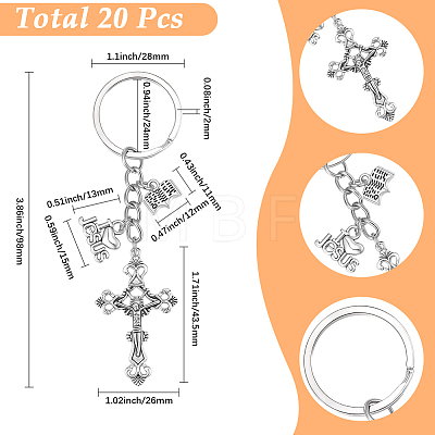 20Pcs Alloy Enamel Keychains KEYC-SC00057-1