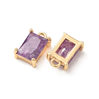 Brass Pave Cubic Zirconia Charms CU-K002-40G-C-1