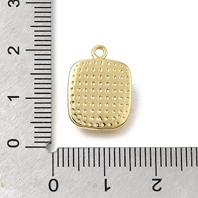 Brass Pave Natural White Shell Pendants KK-U061-07G-1