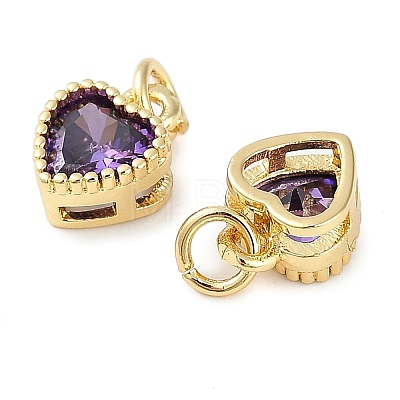 Real 18K Gold Plated Brass Inlaid Cubic Zirconia Charms ZIRC-L100-074G-03-1