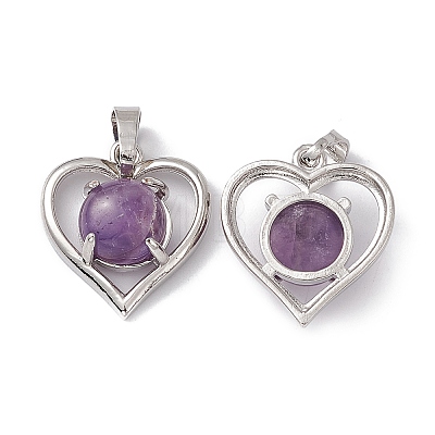 Natural Amethyst Pendants G-P484-04P-04-1