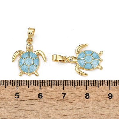 Brass Micro Pave Cubic Zirconia Pendants KK-C093-09G-02-1