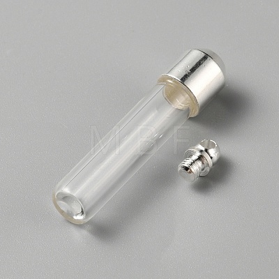 Clear Glass Tube Wish Bottle Pendants FIND-WH0002-46B-1
