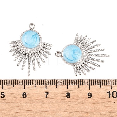 304 Stainless Steel Enamel Pendants STAS-K293-28P-03-1