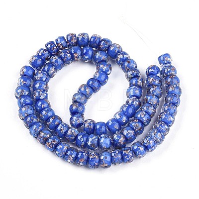 Luminous Handmade Gold Foil Glass Beads Strands FOIL-N029-02A-03-1