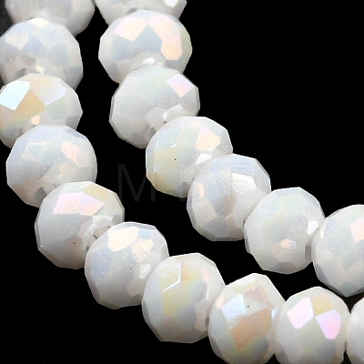 Electroplate Opaque Glass Beads Strands EGLA-F149-AB-02-1