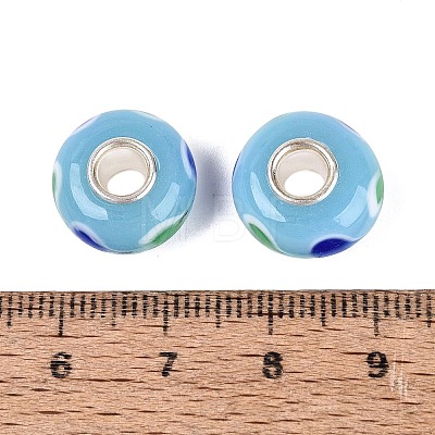 Handmade Lampwork & Brass Core European Beads LAMP-N044-04S-02-1