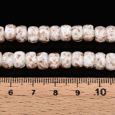 Luminous Handmade Gold Foil Glass Beads Strands FOIL-N029-02A-10-1