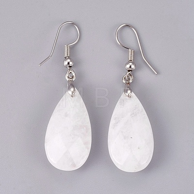 Natural Quartz Crystal Dangle Earrings EJEW-P150-A04-1