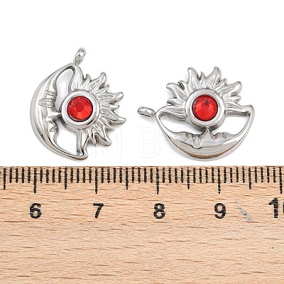 304 Stainless Steel Rhinestone Pendants STAS-Z166-24P-01-1