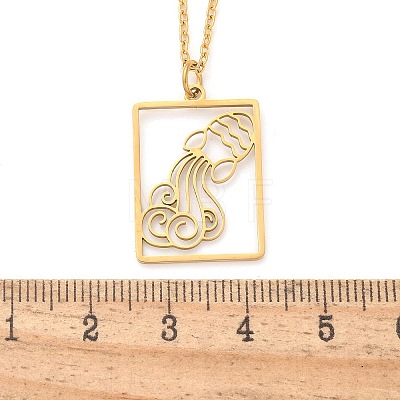 304 Stainless Steel Necklace NJEW-D330-01G-11-1