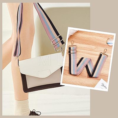 Cotton Cloth Stripe Pattern Bag Strap FIND-WH0077-75B-1