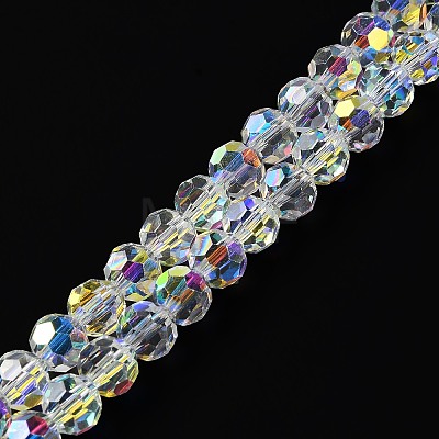 Transparent Electroplate Glass Beads Strands GLAA-Q099-J01-10-1