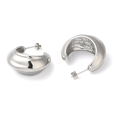 304 Stainless Steel Round Earrings X-EJEW-K244-30P-1