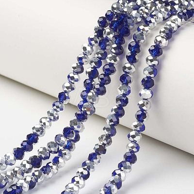 Electroplate Transparent Glass Beads Strands EGLA-A034-T4mm-M09-1
