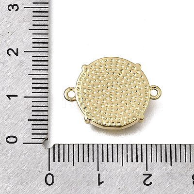 Flat Round Brass & Acrylic Connector Charms KK-G602-12A-04-1