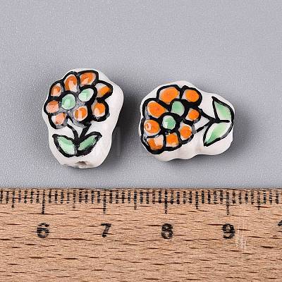 Handmade Porcelain Ceramic Beads PORC-Q005-08B-1