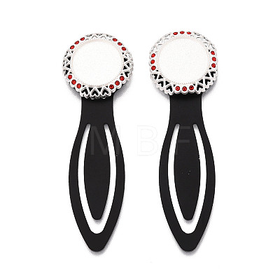 Alloy & Iron Bookmark Cabochon Settings PALLOY-N184-04S-1
