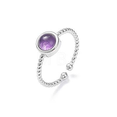 Natural Amethyst Cuff Rings RJEW-E074-01P-03-1