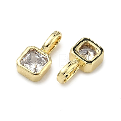 Brass Micro Pave Cubic Zirconia Charms KK-G555-21G-01-1