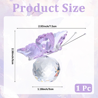 1Pc Glass Crytsal Butterfly Display Decorations LAMP-CN0001-01A-1
