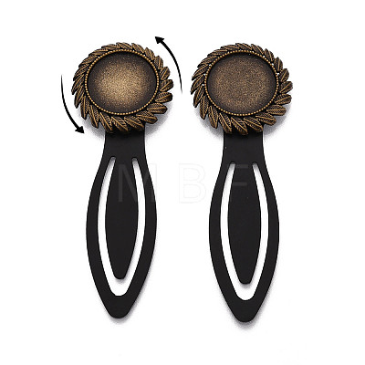 Alloy & Iron Bookmark Cabochon Settings PALLOY-N184-06AB-1