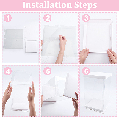 4 Sets Clear Plastic Packing Boxes with Paper Top and Bottom CON-GO0001-28A-1