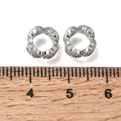 Brass Micro Pave Clear Cubic Zirconia Beads KK-K427-02B-P-1