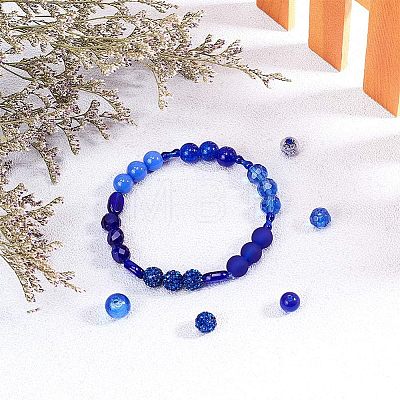   18 Style Blue Glass Beads GLAA-PH0007-08-1