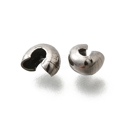 304 Stainless Steel Crimp Beads Covers STAS-P239-34P-04-1