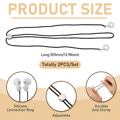2Pcs Polyester Earphone Cord Straps HJEW-TAC0164-1
