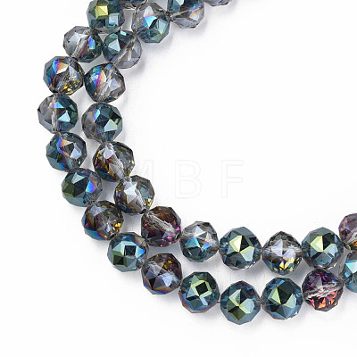 Electroplate Transparent Glass Beads Strands EGLA-N002-34A-D02-1