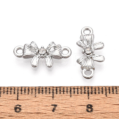 Alloy Crystal Rhinestone Bowknot Links Connector Charms PALLOY-T091-36P-1