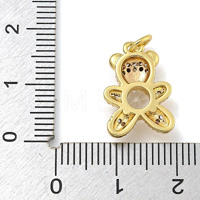 Rack Plating Brass Micro Pave Cubic Zirconia Pendants KK-I718-02A-G-1