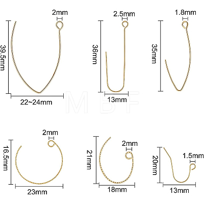 Brass Earring Hooks KK-BC0005-26-1