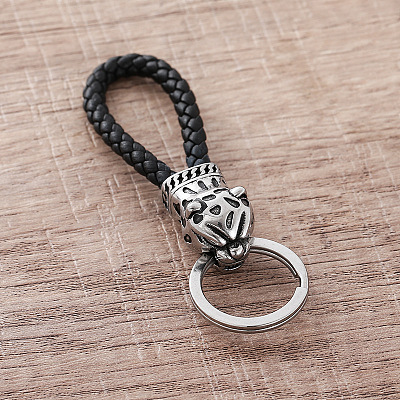 Braided PU Leather Keychains RO3493-1