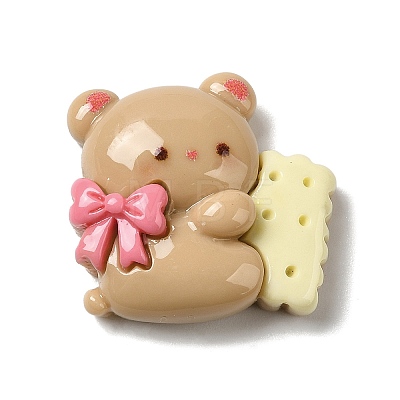 Opaque Resin Cartoon Bear Decoden Cabochons RESI-G082-01B-1