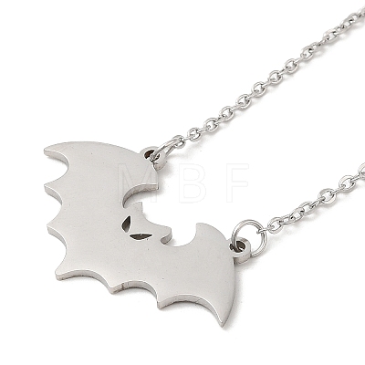 304 Stainless Steel Pendant Necklaces NJEW-H010-02P-1