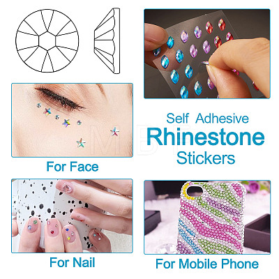 12 Sheets 12 Styles Resin Rhinestone Sticker Sets DIY-TA0004-68-1