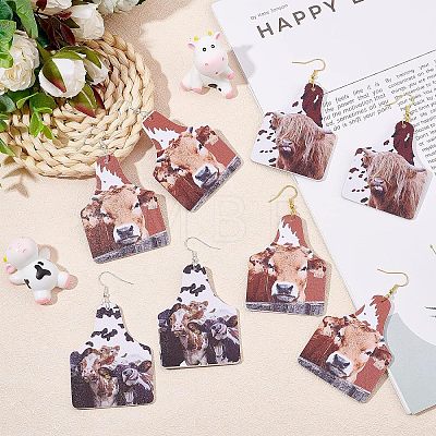 Olycraft DIY Rectangle with Cattle Drop Earrings Making Kit DIY-OC0008-32-1