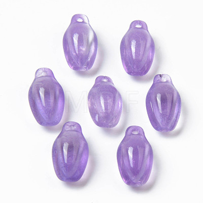 Transparent Spray Painted Glass Pendants GLAA-S190-016F-02-1