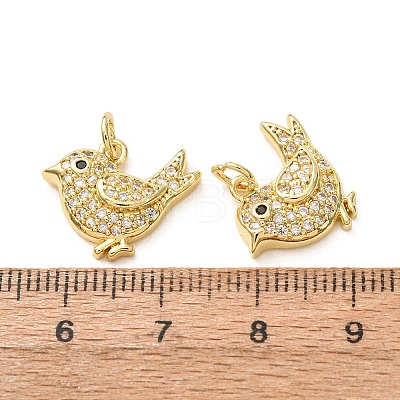 Brass Micro Pave Black Cubic Zirconia Charms CU-E003-18G-22-1