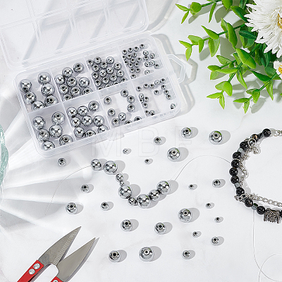 ARRICRAFT 130Pcs 4 Styles Electroplated Non-magnetic Synthetic Hematite Beads Strands G-AR0005-91-1