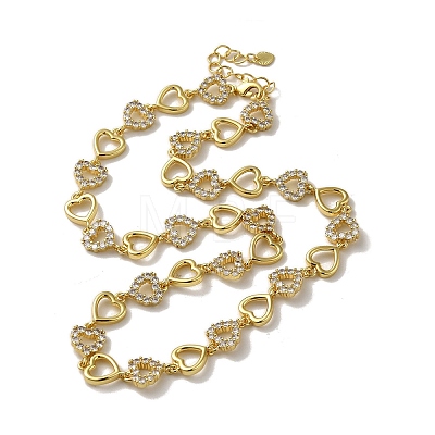 Rack Plating Brass Micro Pave Clear Cubic Zirconia Necklaces KK-R158-14G-1-1