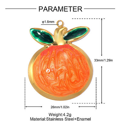 304 Stainless Steel Enamel Pendants STAS-OY014-12G-1