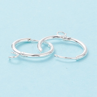 201 Stainless Steel Huggie Hoop Earring Findings STAS-P283-01P-S-1