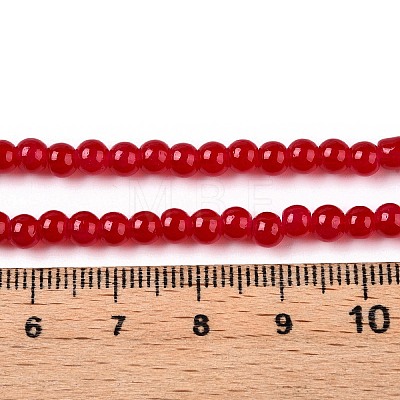 Baking Paint Imitation Jade Glass Round Bead Strands DGLA-Q021-4mm-05-A-1