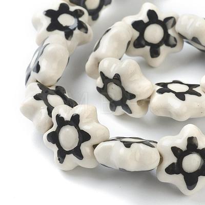 Handmade Porcelain Flower Beads Strands PORC-G006-16A-1